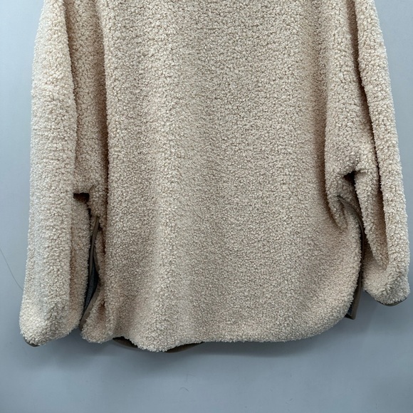 BOUNDLESS NORTH CREAM Sherpa Snap warm woman bohemian oversized cozy pullover M - Picture 13 of 13